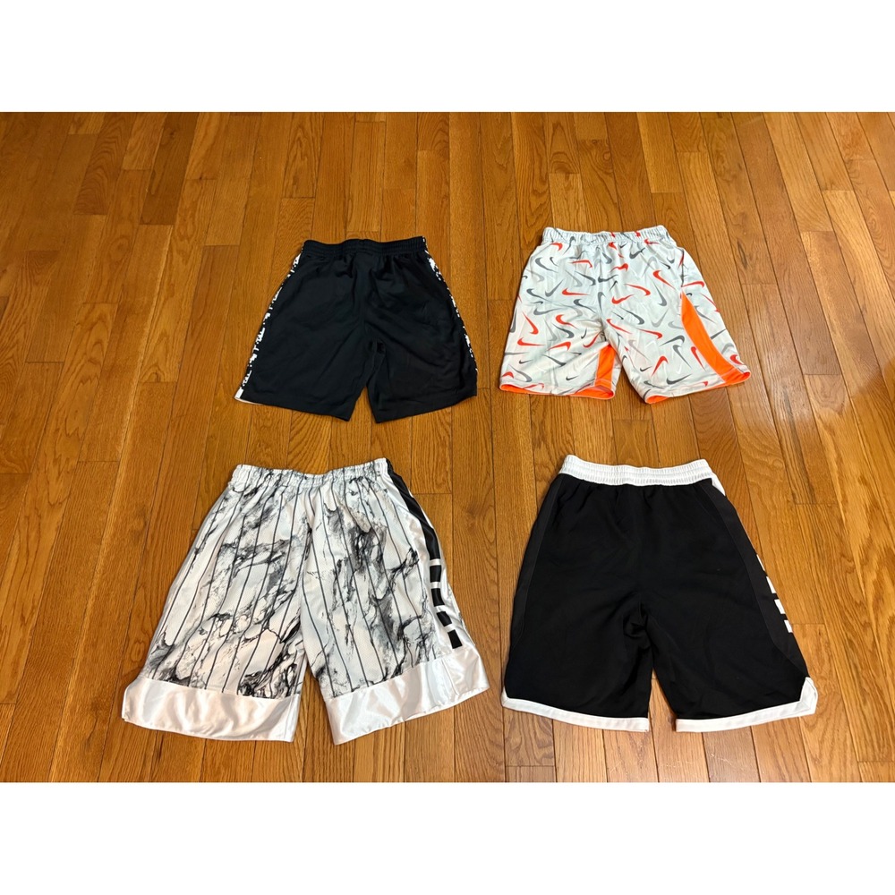 Nike Dri-FIT Boys Basketball Shorts Bundle 4pk Black White Orange Graphic Size L - Picture 6 of 8